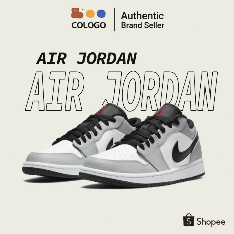Nike Air Jordan 1 Low Light Smoke Grey รองเท้าผ้าใบ