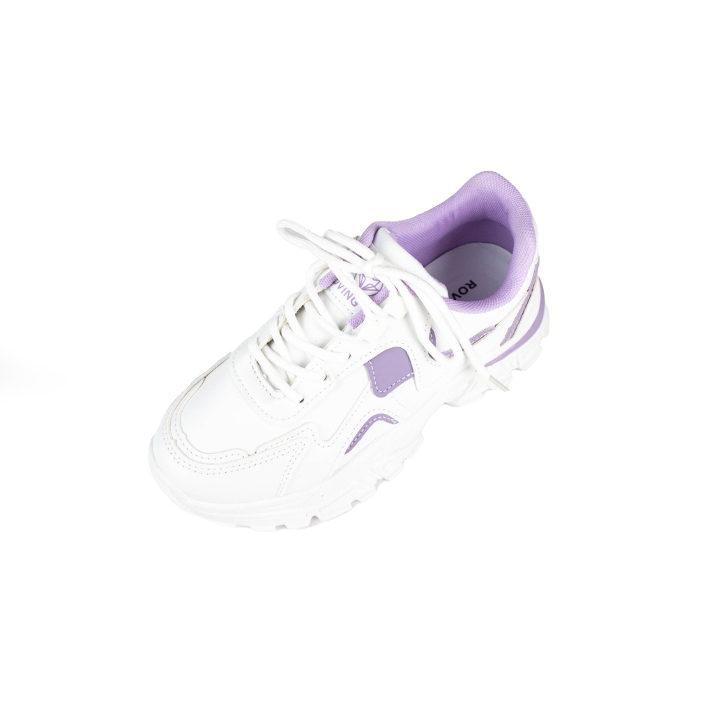 [ TOP5 ] Rovingfox sneaker รองเท้าผ้าใบผู้หญิง พื้นนุ่ม ใส่เที่ยว ใส่ออกกำลังกายเบาๆ รุ่น FW1937 มี 3 สี เบจ/ม่วง/ขาว