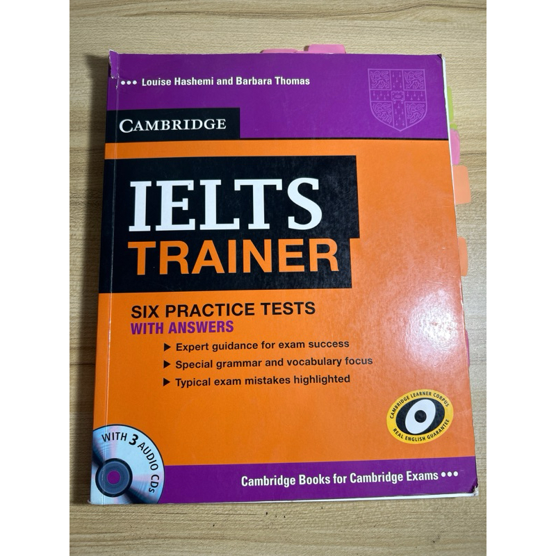 Cambridge ielts trainer มีขีดเขียนดินสออยู่ทั่ว