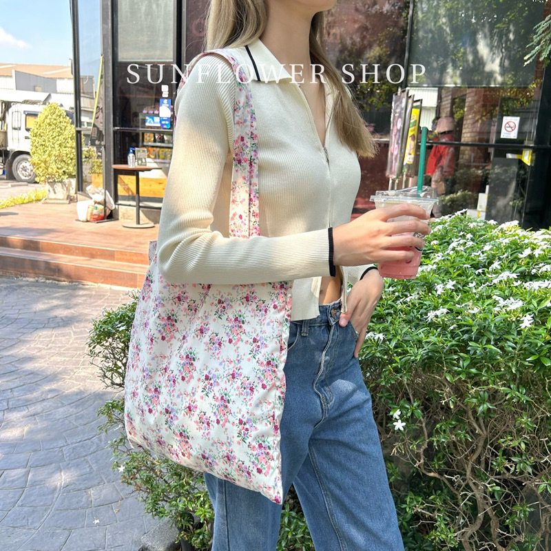 กระเป๋าผ้าราคาน่ารักลายดอกไม้ SUNFLOWER SHOP