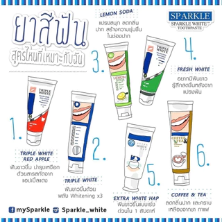 (โค้ดลด30% ในVDO!!) (แพ็ค 4) SPARKLE ยาสีฟัน สปาร์คเคิล สูตร LEMON SODA TOOTHPASTE 100G สูตร Triple White 100g
