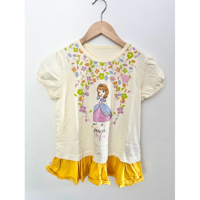 เสื้อเด็ก Disney เจ้าหญิง โซเฟีย สีครีมระบายเหลือง มือสอง