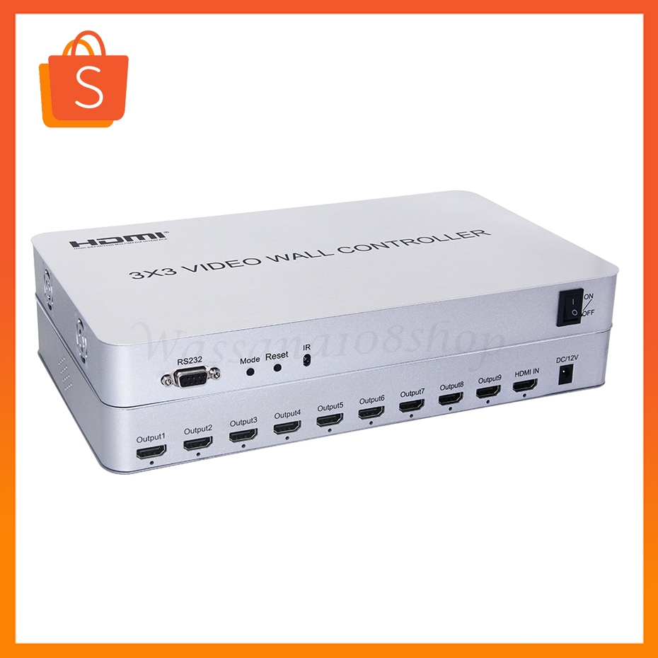 ส่งจากไทย 4K 3X3 Video Wall Controller | 9ช่อง | 1อินพุต HDMI 9เอาท์พุท | 13โหมดการแสดงผล2X2,2X3,2X4