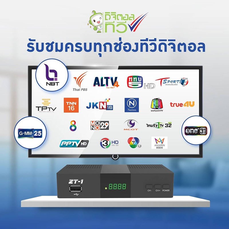 กล่องดิจิตอลทีวี GMM Z ZT-1 (New Version 2) DVB-T2 ใช้กับเสาอากาศทุกยี่ห้อ - รูปที่ 4