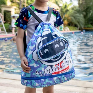 ShopAt.Two[SW1904] กระเป๋าใส่ชุดว่ายน้ำ แยกส่วนเปียกและแห้ง กระเป๋าเป้สะพายหลังใส่ชุดว่ายน้ำ กันน้ำ