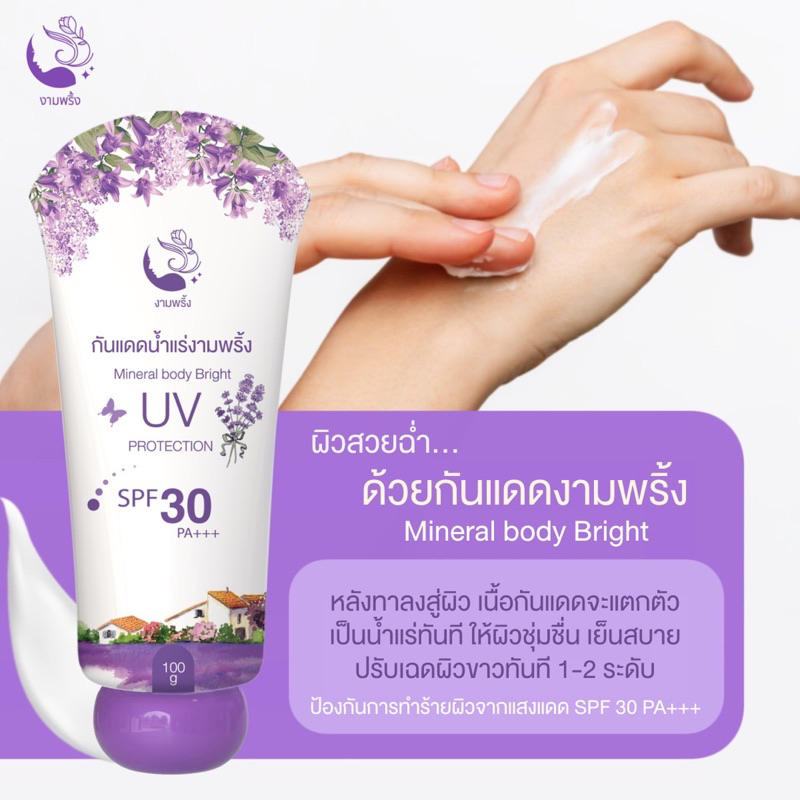 กันแดดน้ำแร่ งามพริ้งแพคเกจใหม่ไฉไลมาก
