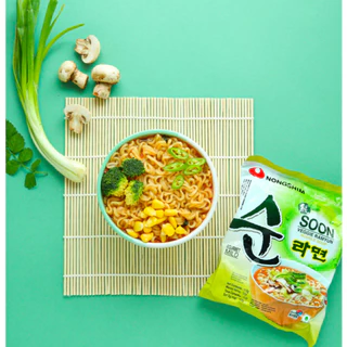 มาม่าเกาหลี Soon Veggie Ramyun 112g แบบแพ็ค บะหมี่รสผัก(เจทานได้) 순라면 ซุนเวจจีรามยอน