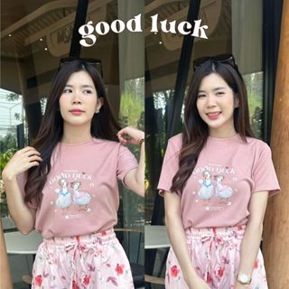 Jarikashop - เสื้อยืดลาย Good luck ( งานป้าย.. Jarika ) ( จ1…