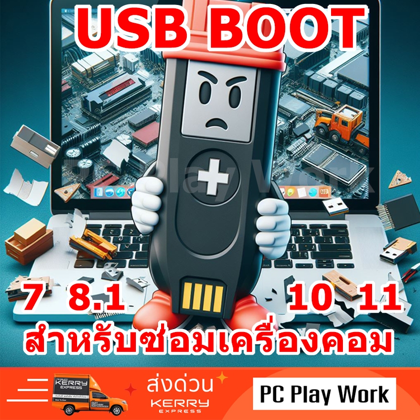 USB Boot ซ่อมเครื่องคอมที่มีปัญหา ให้กลับมาใช้งานได้ ใช้ได้กับเครื่องคอมหลายรุ่น แถม Easy Driver โปรแกรมทำงาน