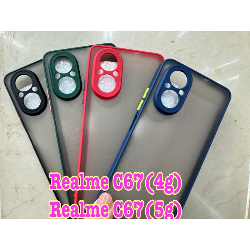 Realme C67🥰พร้องส่งใน🇳🇱🥰เคสขอบนิ่มหลังแข็งคลุมกล้องปุ่มสีFor Realme C67(4g)/Realme C67(5g)