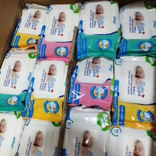 (พร้อมส่ง)ทิชชู่เปียกสำหรับเด็ก1แพ็ค 80แผ่นไม่มีกลิ่นเหมาะสำ…