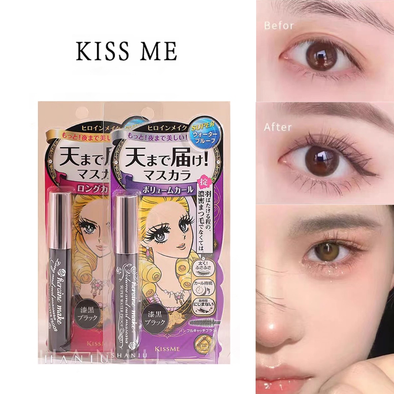 ของแท้ Kiss Me Heroine Make Volume & Curl Long & Curl Mascara Waterproof กันน้ำ/กันเหงื่อ/ทนทาน