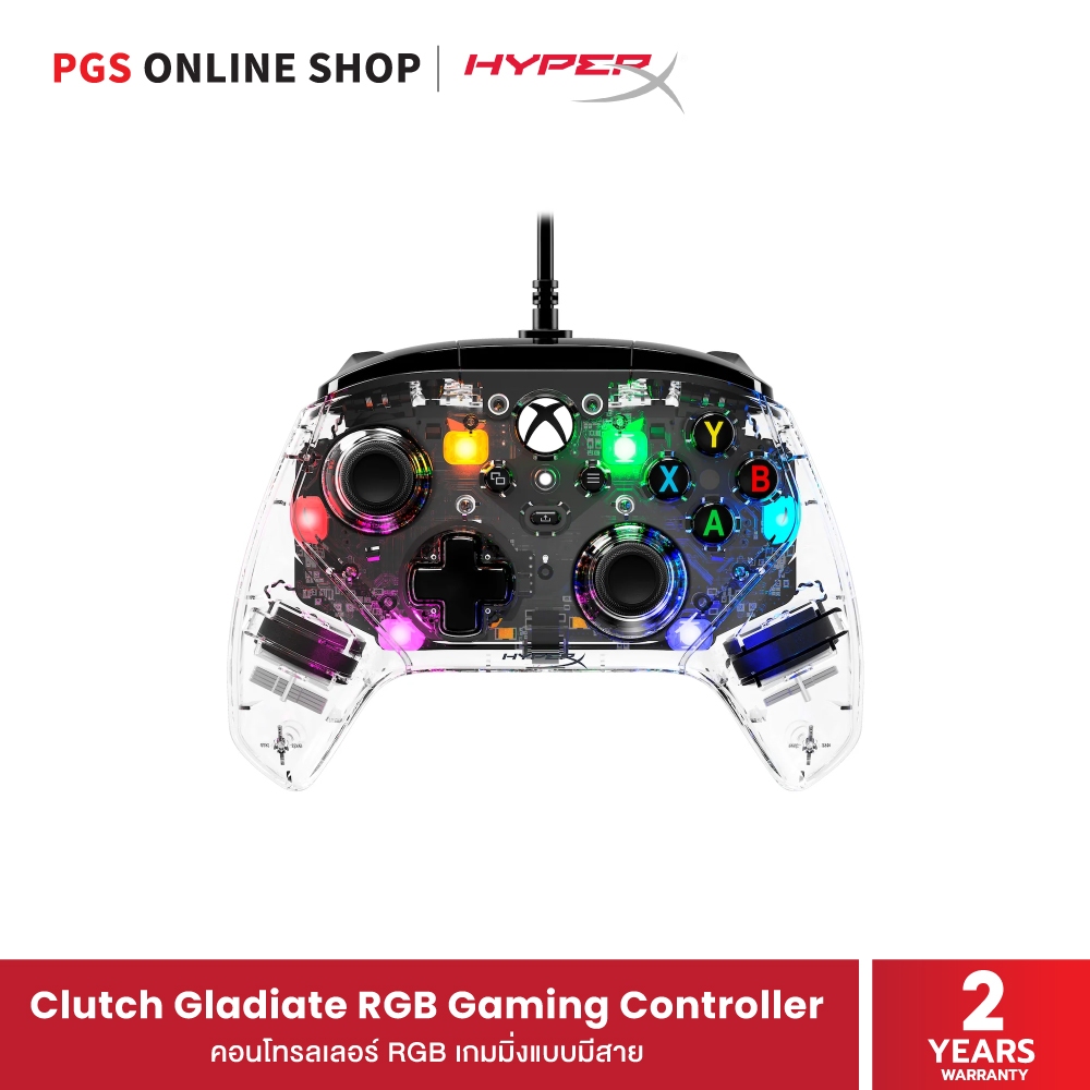 HyperX Clutch Gladiate RGB Gaming Controller (7D6H2AA) จอยสำหรับเล่นเกมแบบมีสาย สำหรับผู้เล่น Xbox ไ