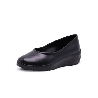 Pretty Popteen รองเท้าคัทชู หัวมน ส้นตัน 1 นิ้วครึ่ง สีดำ รุ…