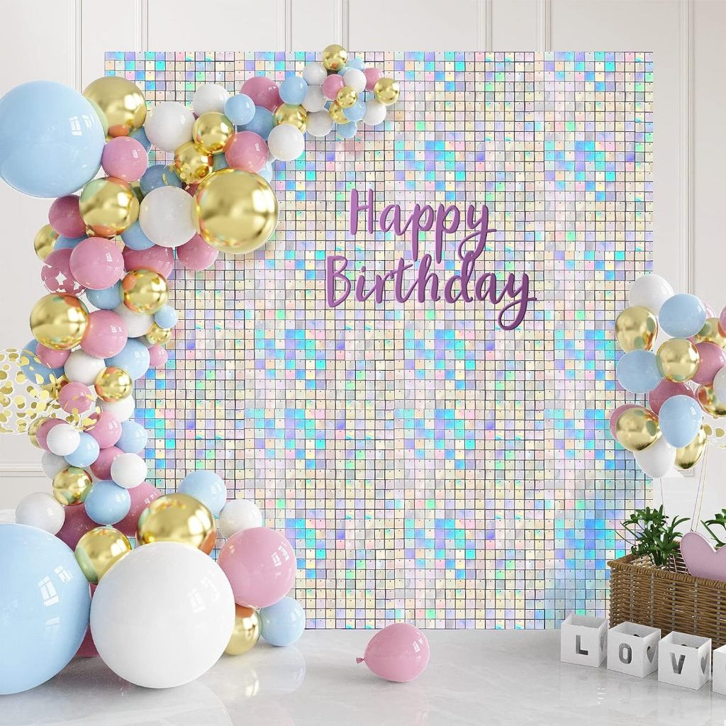 ร้านไทย มาใหม่ ม่านฟอยล์ ขนาด 30x30 cm. แบ็คดรอป Backdrop