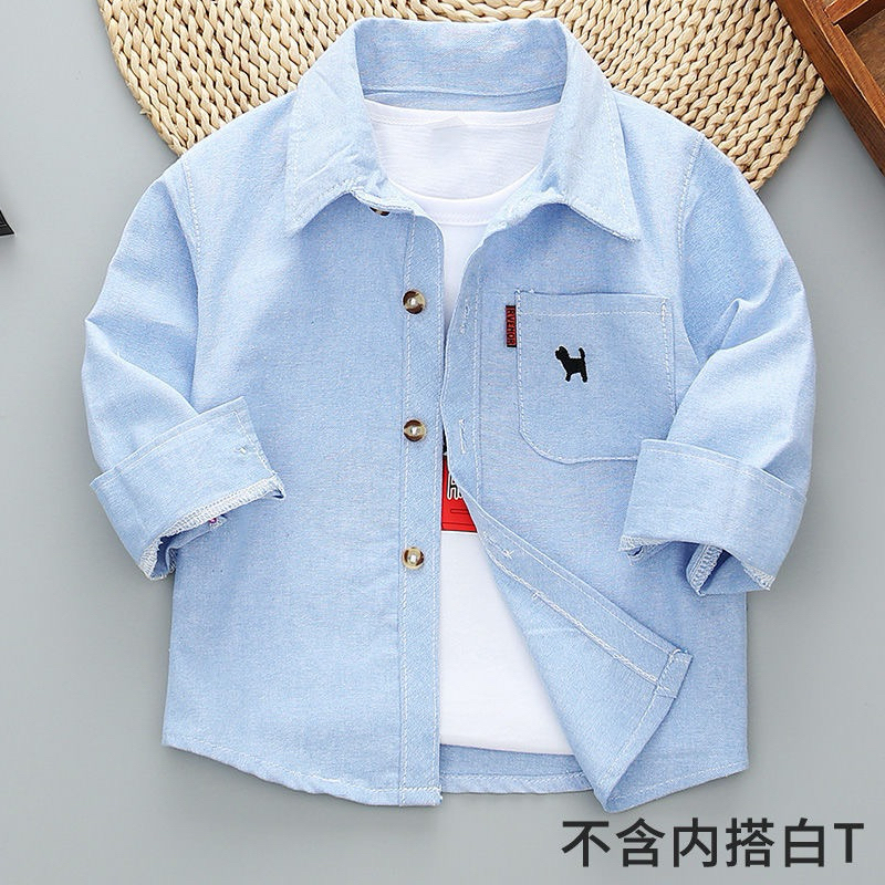 เสื้อเชิ้ตเด็ก แขนยาว ผ้าอ้อกฟอร์ม พร้อมส่งในไทย เสื้อเด็กผู้ชาย