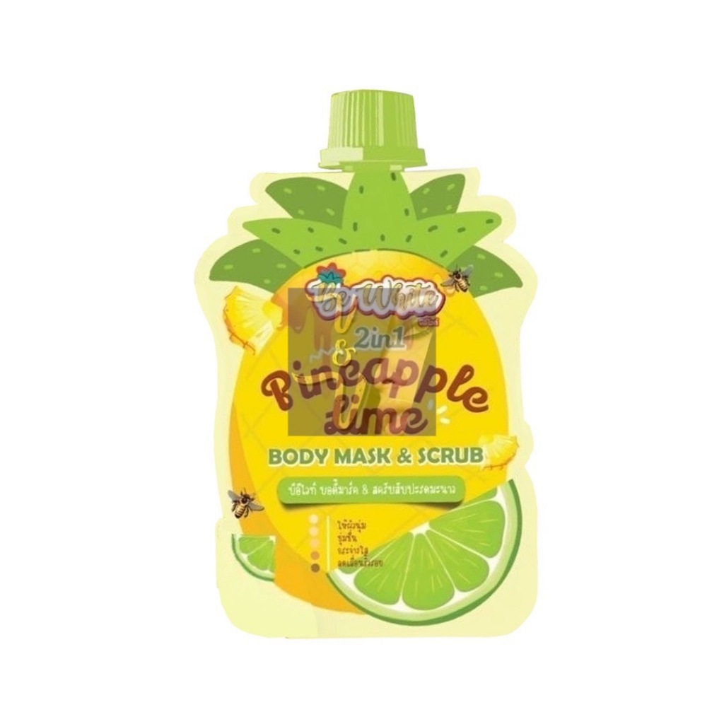 (300g.) Be White Pineapple & Lime Body Mask & Scrub บีอีไวท์ บอดี้มาร์คแอนด์สครับ สับปะรดมะนาว