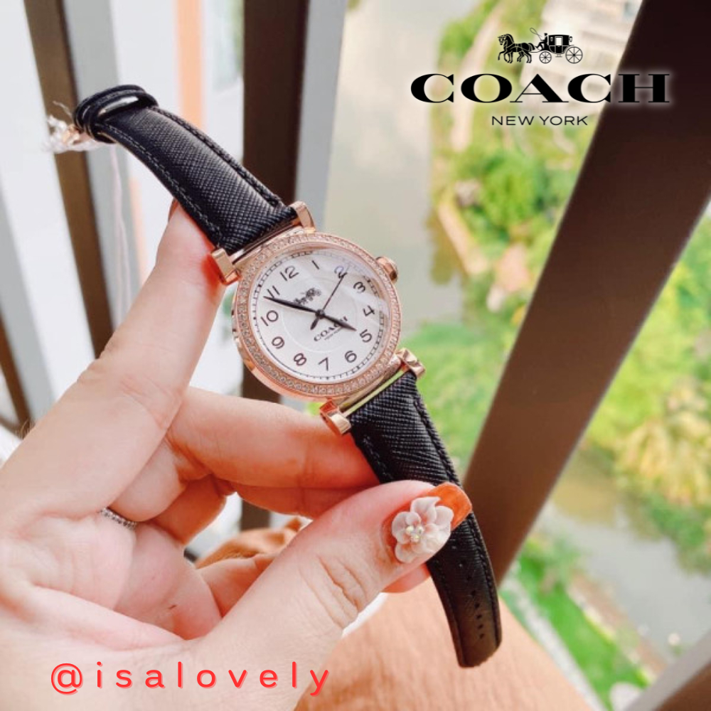 📌Isa Lovely Shop📌  COACH Madison Women's Watch Black Leather 14503396