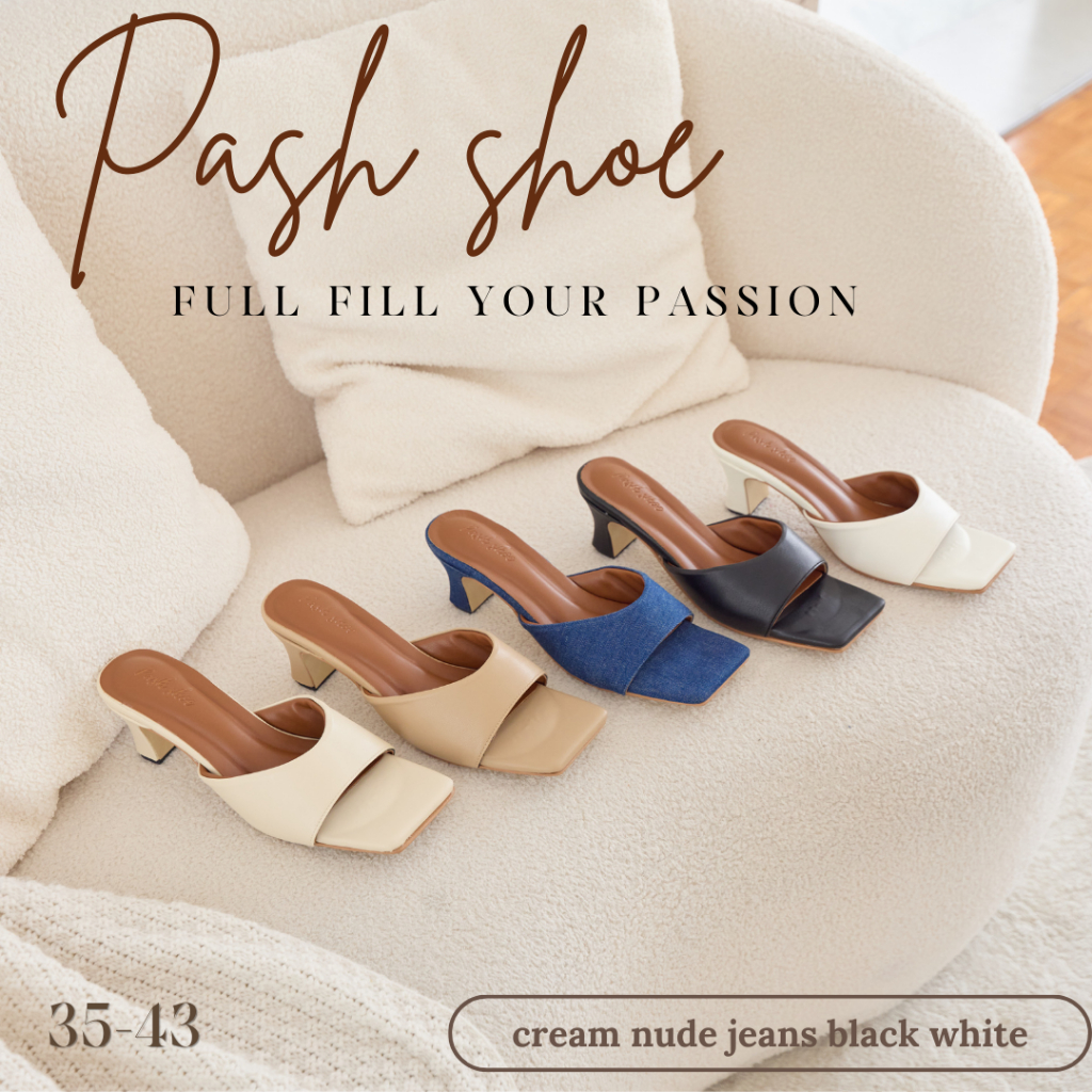 PASH  PS004 รองเท้าเปิดส้น รองเท้าส้นสูง 2.5 นิ้ว ไซส์ 35-43
