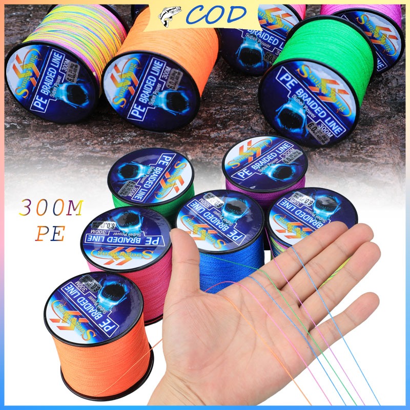 Sougayilang 300m PE Fishing Line Strong ถักเปีย 4 เส้น (6.30-32.8 กก.) 4 เส้นตกปลาถักเปีย