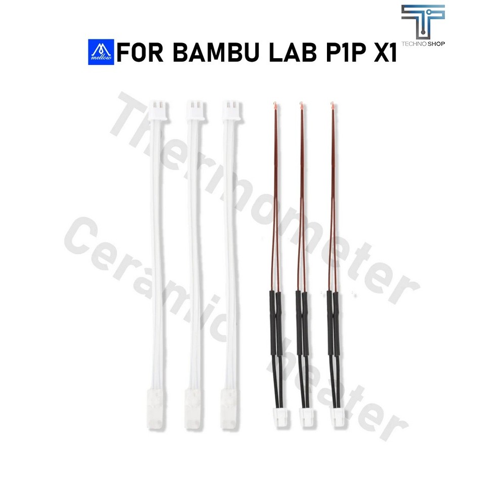 MELLOW 24V 48W Ceramic Cartridge Heater 100K NTC 3950 Thermistor BambuLab X1 X1-Carbon Combo