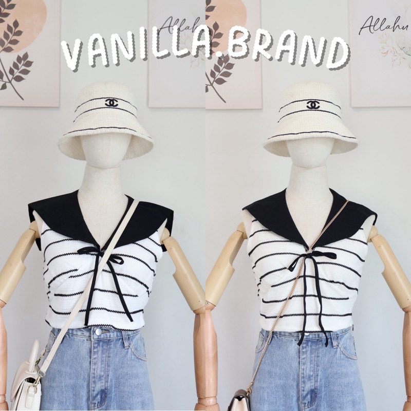 เสื้อครอปคอวีดีเทลปกด้านหลังแต่งโบว์ผูก -kn / VB0111