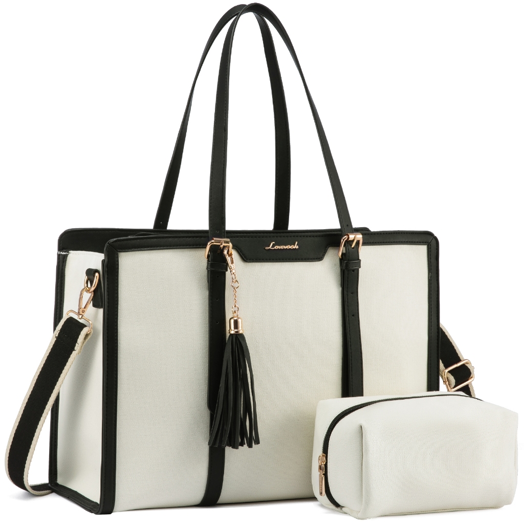 กระเป๋าโท้ท (Tote Bag) ใส่ Laptop 15.6” กันน้ำ + กระเป๋าคลัทช์ จุของได้เยอะ