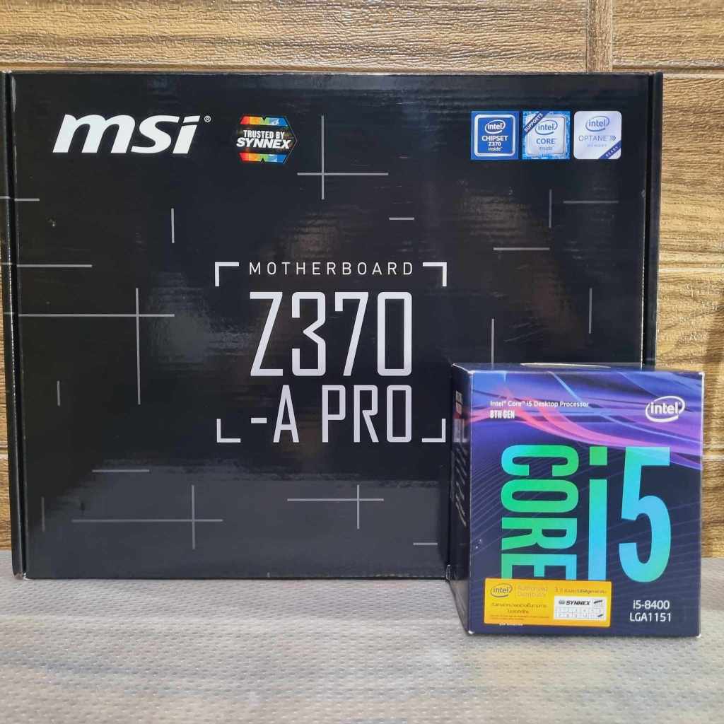 CPU INTEL CORE I5 8400 (Intel UHD Graphics 630) + MSI Z370 -A PRO (LGA 1151) มือ2 ใช้งานได้ปกติ ประก