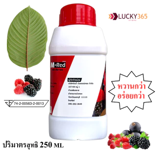 (ส่งถูก+ถูกสุด) แพ็ค 1 ขวด 250 ML !! M- Red (เอ็ม-เรด) น้ำหวานกลิ่นผลไม้รวมเข้มข้น 250 ML แถมฟรี ปากกา1 ด้าม..