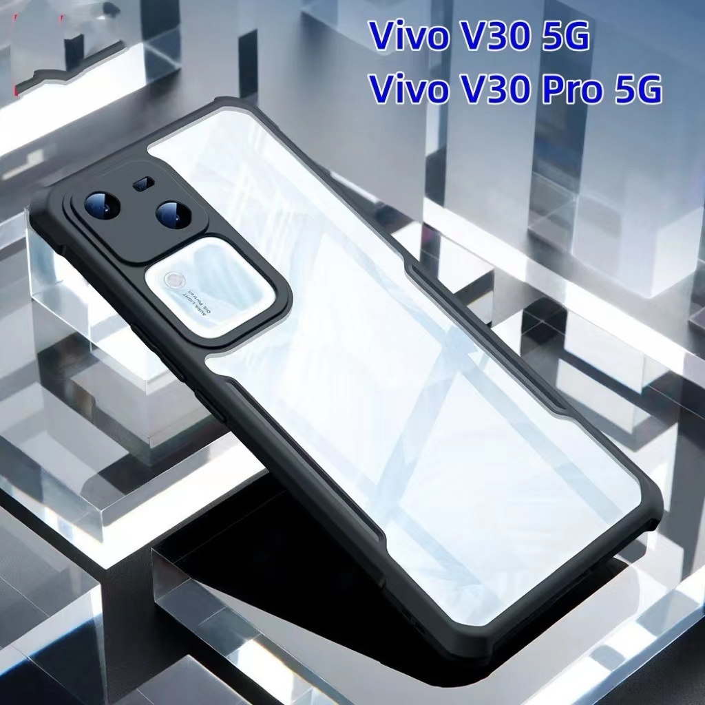 HHL ตรงรุ่น V30 V30Pro เคสหลังใส ขอบสี Vivo V30 V30pro เคสใสกันกระแทก ใช้สำหรับ วีโว่ วี30 V30pro