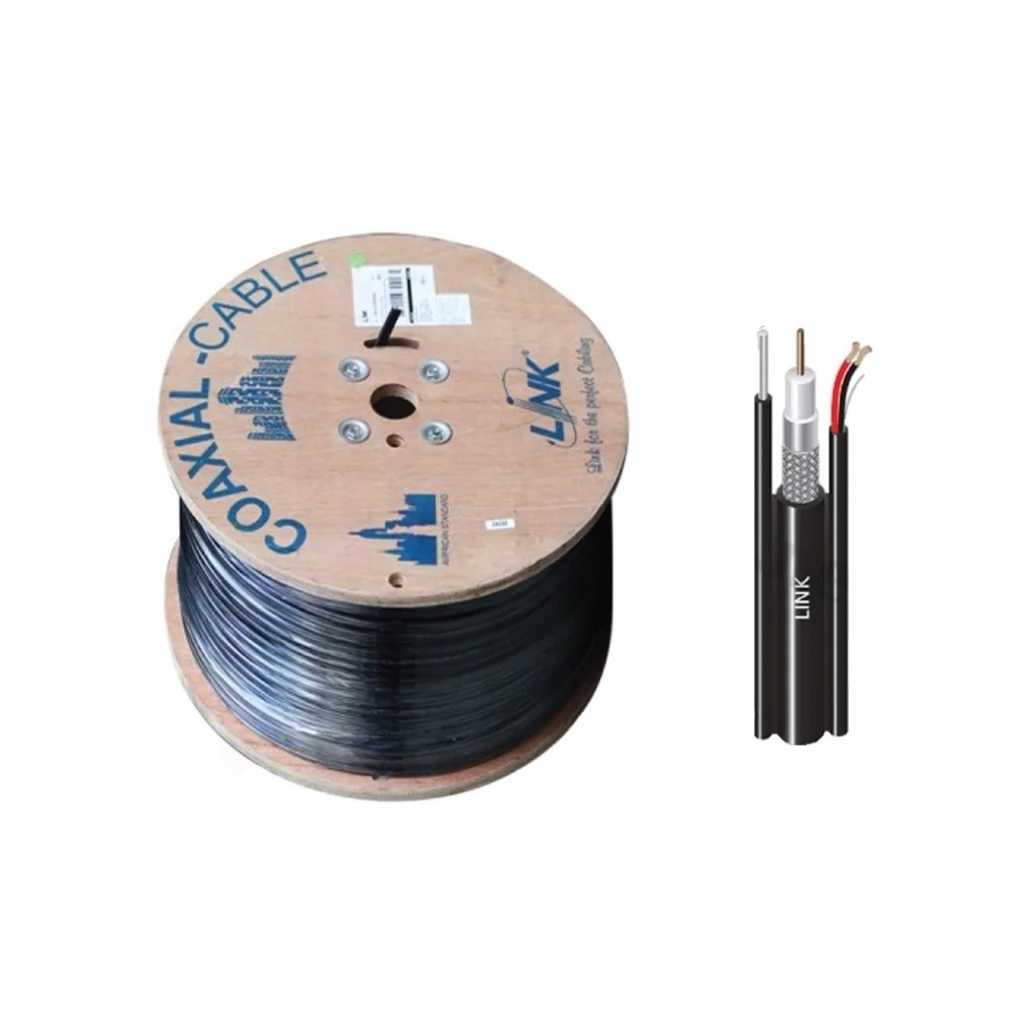 🔥สาย RG6/168 LINK Power Line#CB-0109SMW+ (มีสลิง) Cable ยาว 500M🔥 ของแท้มีสินค้าพร้อมจัดส่ง ออกใบกำก