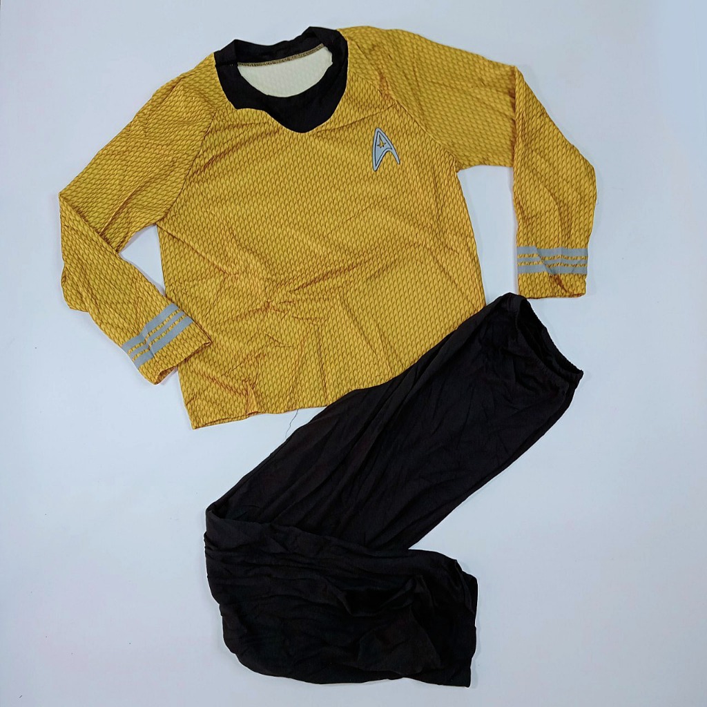 ชุดเด็ก 8-10 ปี STAR TREK  สีเหลือง เสื้อพร้อมกางเกง สินค้าพร้อมส่ง