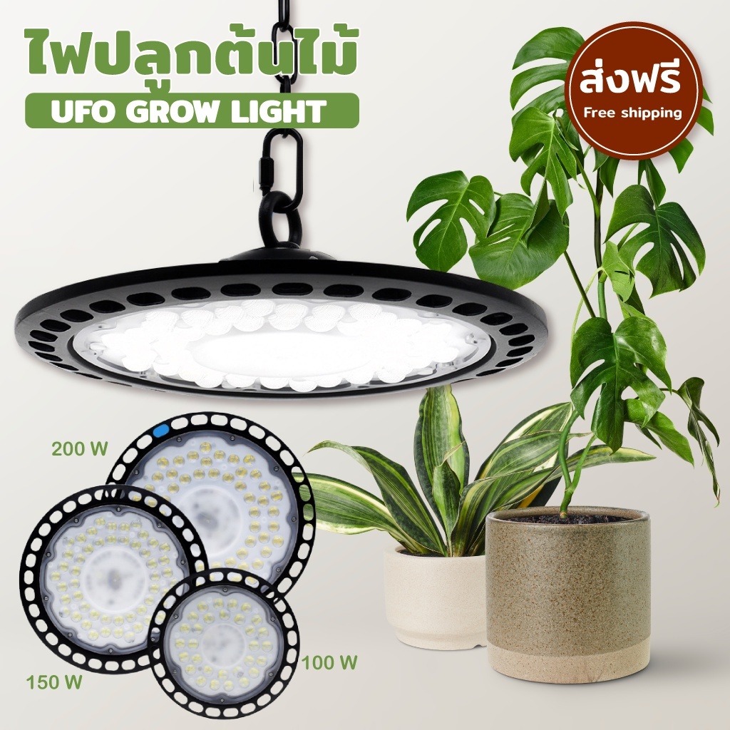 ไฟปลูกต้นไม้ UFO ไฟช่วยต้นไม้ตัวเร็ว 100W 200W AC220V กันน้ํา พร้อมปลั๊ก โคมไฟพืชเติบโต สำหรับเรือนกระจก แสงการเจร