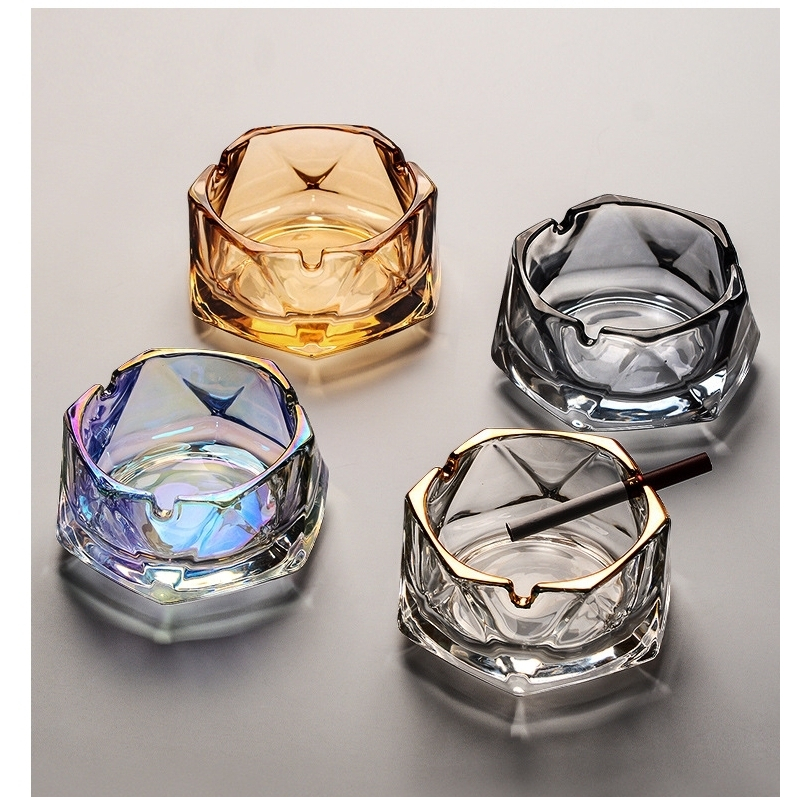 ที่เขี่ยบุหรี่แก้ว ที่เขียบุหรี่ทรงกลม ที่ทิ้งก้นบุหรี่แก้วใส ที่ทิ้งก้นบุหรี่คริสตัล