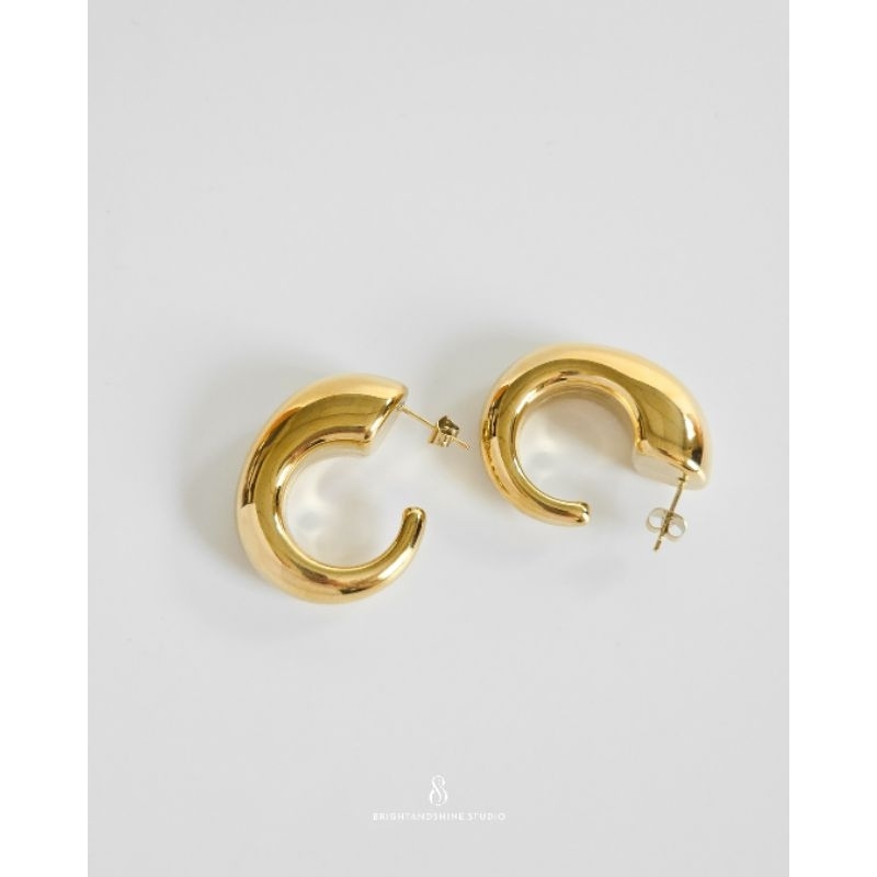 Bright and Shine - ROSY CURVE EARRINGS (3.5×2.5 cm.)
