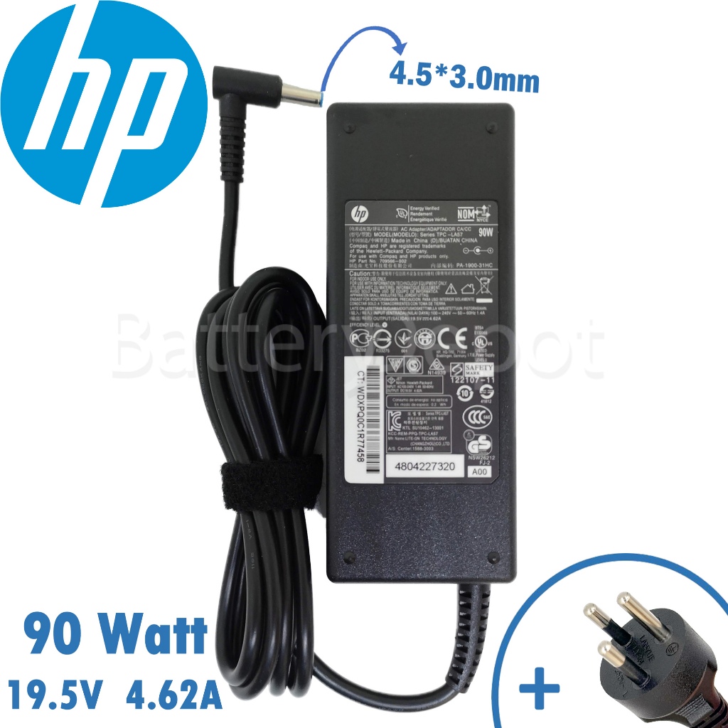 HP Adapter ของแท้ Pavilion Gaming Notebook 15-ak007tx 15-ak041tx 14-D008TX 90W 4.5 Pavilion 15-n051s 14-e008tx สายชาร์จ
