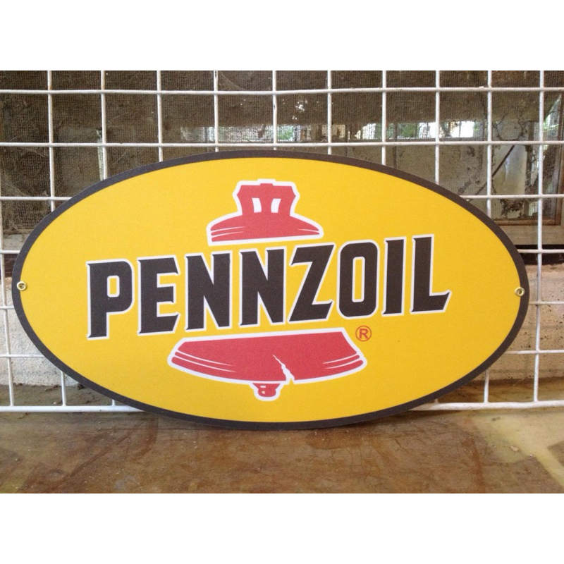 ป้ายไม้ ป้าย Pennzoil ป้าย ขนาด 40x23 cm.