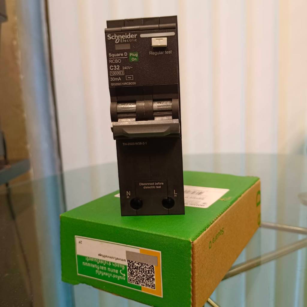 เมนกันดูดSchneider QO232C10RCBO30 2P 32A 10kA 30mA SQ-D ชไนเดอร์
