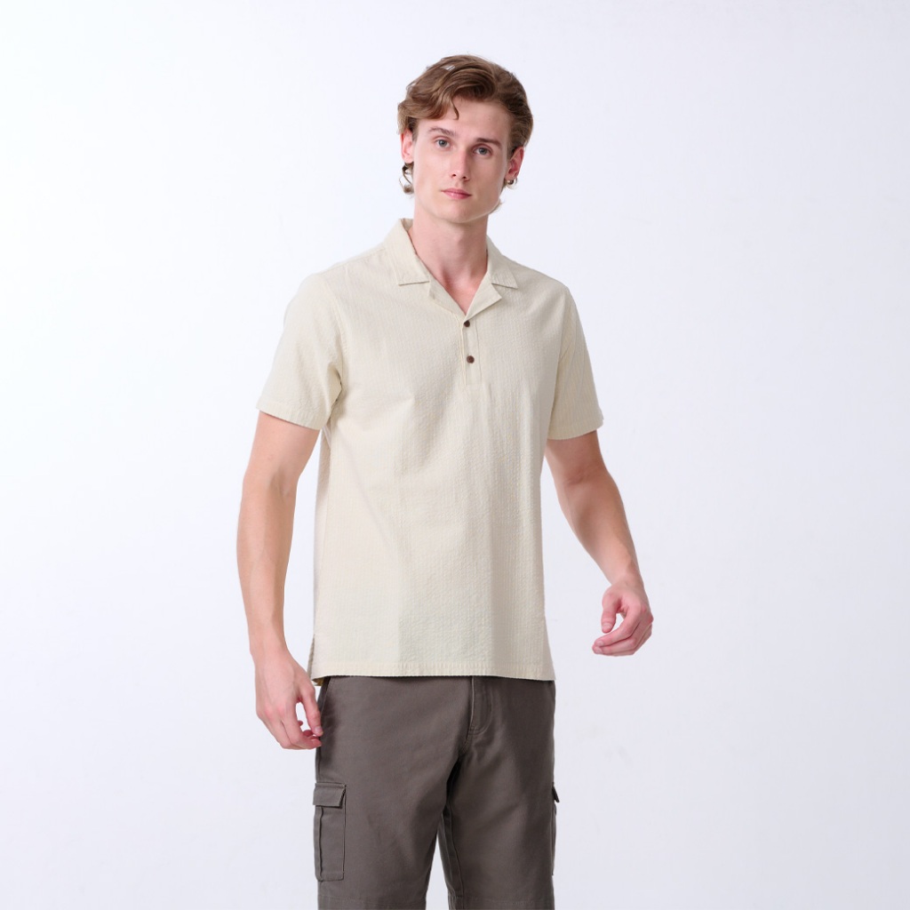 Khaki Bros - Short Sleeve Pullover Shirt - เสื้อเชิ้ตแขนสั้น - ทรง Pullover - KM24S006