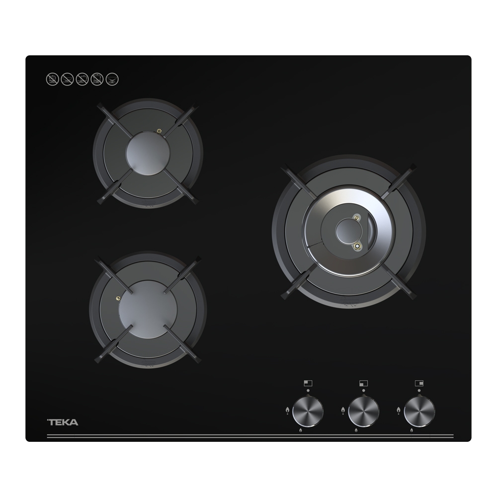 TEKA เตาแก๊ส GKN LUX 60 3G เตาแก๊สผิวกระจกนิรภัย 3 หัวเตา ขนาด 60 ซม.​