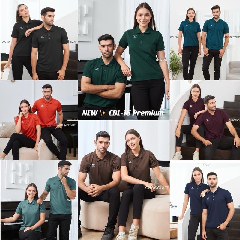 NEW รุ่นCDL-16(2)โทนเข้มใหม่ล่าสูดเนื้อผ้าCORNFILAMENTโปโลพรีเมี่ยมใส่สบายยิ่งขึ้นกว่าเดิมUNISEXไซส์