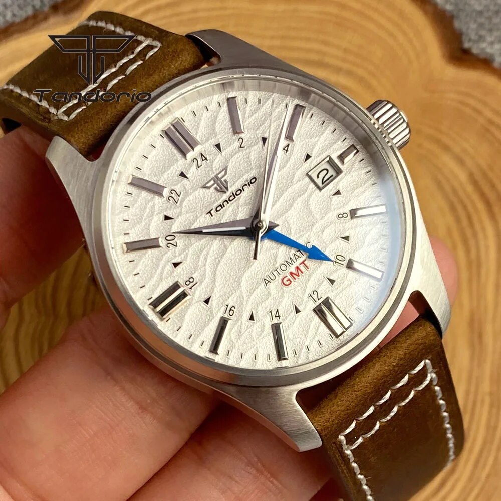 [Pre-order][ออโต้] Tandorio GS GMT (Elegance) 39MM AR Flat Sapphire NH34 200M