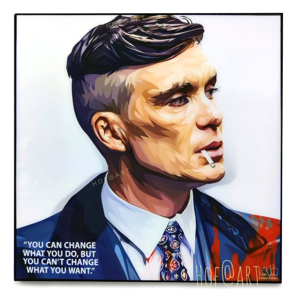Thomas Shelby #1 โธมัส เชลบี้ Tommy Peaky Blinders พีกี้ ไบลน์เดอร์ Cillian Murphy รูปภาพ​ติด​ผนัง​ pop art กรอบรูป​​