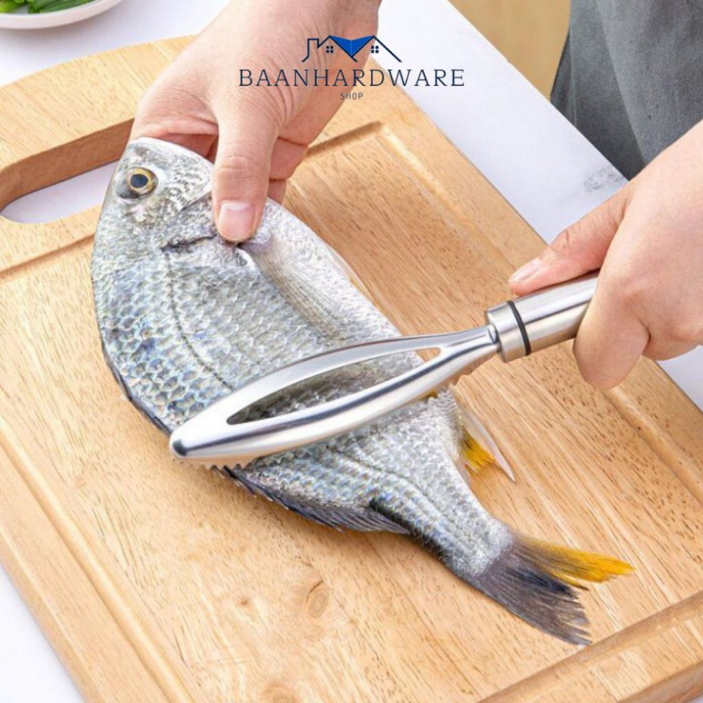 BAANHARDWARE ที่ขูดเกร็ดปลาสแตนเลส 304 ที่ขอดเกร็ดปลาที่ขูดเกร็ดปลาสแตนเลส KN-U014