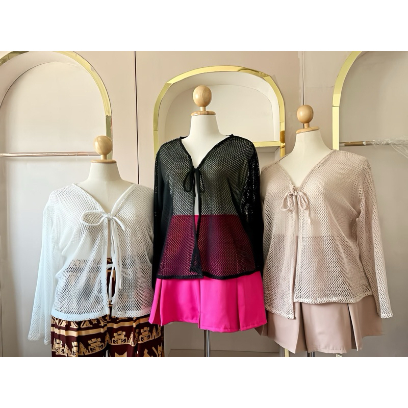 เสื้อคลุมตาข่ายผูกอกไซส์ใหญ่อก 38-56