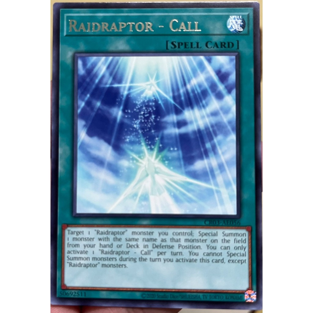 Yugioh Asia-Eng [CR03-AE056] Raidraptor - Call (Rare) การ์ดยูกิแท้ถูกลิขสิทธิ์