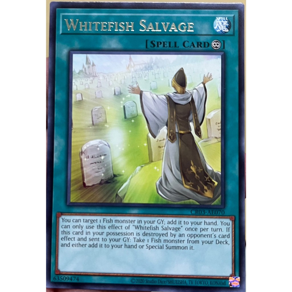 Yugioh Asia-Eng [CR03-AE070] Whitefish Salvage (Rare) การ์ดยูกิแท้ถูกลิขสิทธิ์