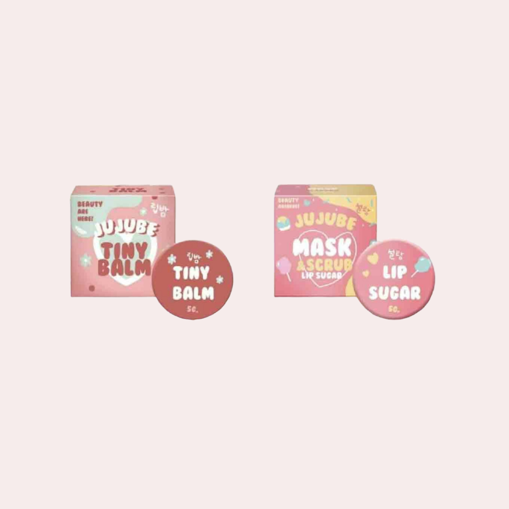 Jujube Tiny balm ลิปบาล์ม บำรุงริมฝีปาก / Mark scrub สครับปาก ชูการ์ 1 ชิ้น