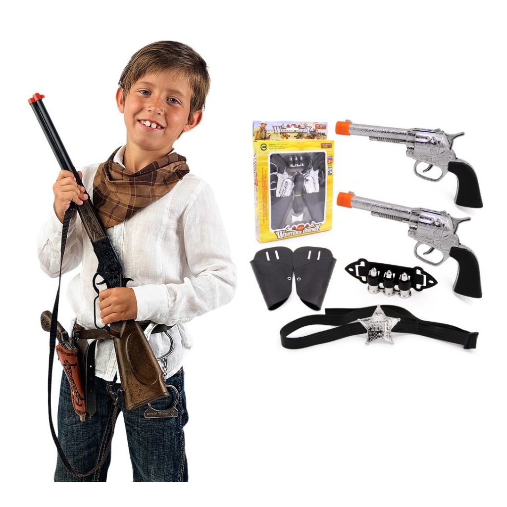ปืนคาวบอย ปืนของเล่น ปืนสั้น ปืยาว พลาสติก คาวบอย พร๊อพ Cowboy Short Long Gun Toy for kid Prop