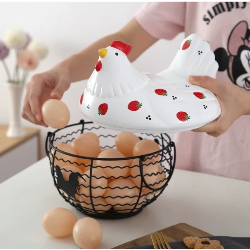 (พร้อมส่งจากไทย ) รวมที่วางไข่ ตะกร้าเก็บไข่ ตะกร้าไข่ไก่ทรงแม่ไก่ ที่กรองไข่ดาว
